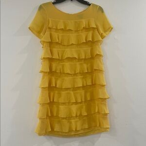 H&M Yellow Ruffled Midi Dress